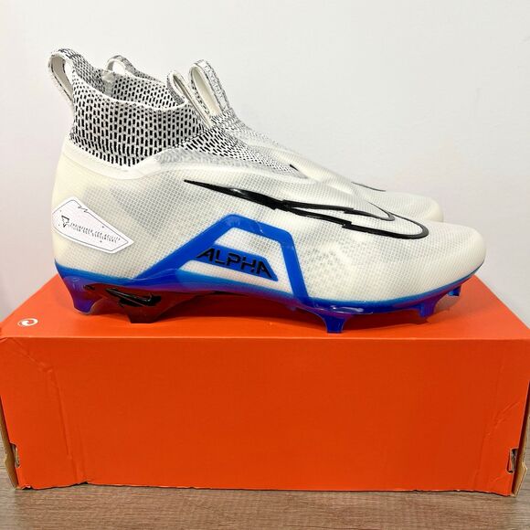 Nike Alpha Menace Elite 3 White/Royal Football Cleats DM1792-106 Size 11.5 - Picture 1 of 8